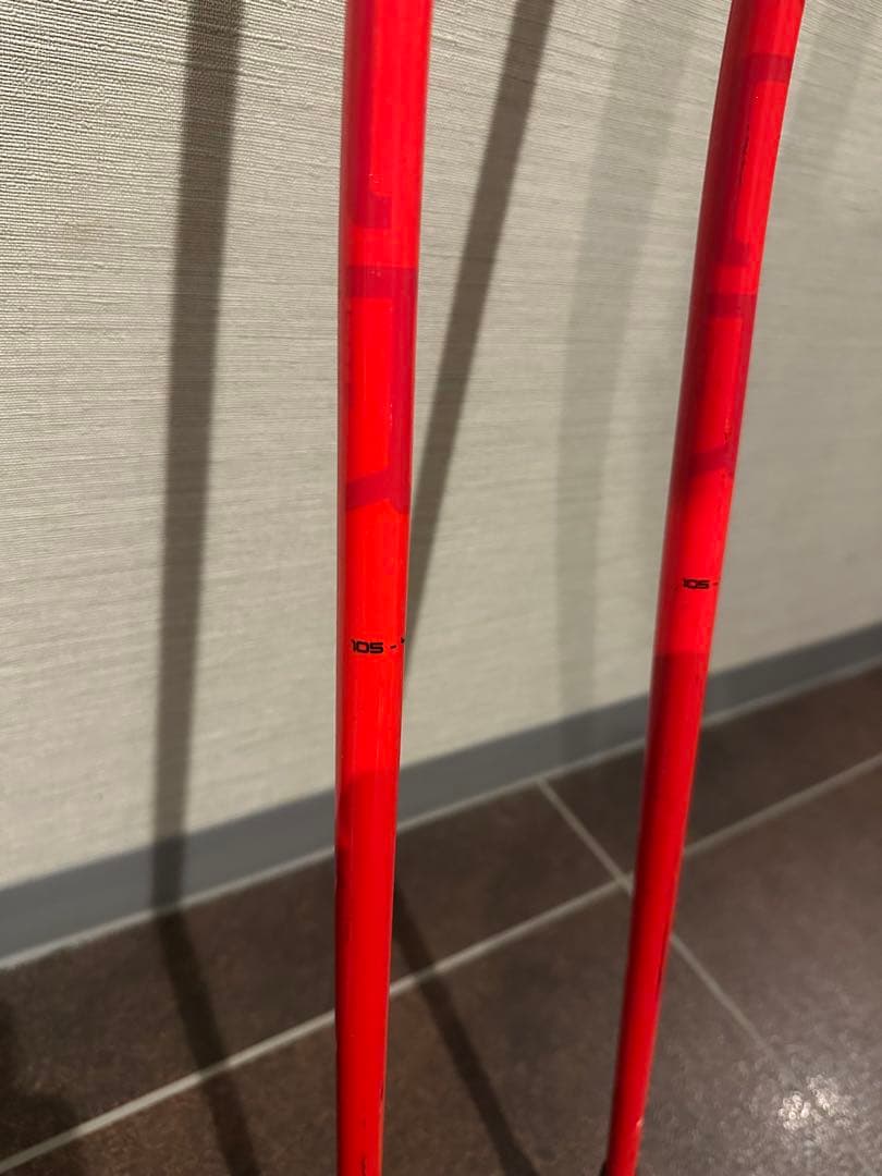 Leki 105cm スキー ストック 赤/黄色