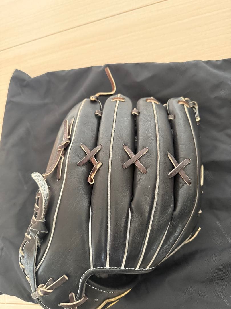 ZETTプロステイタス軟式野球外野グローブ 黒