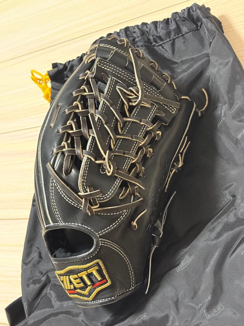 ZETTプロステイタス軟式野球外野グローブ 黒