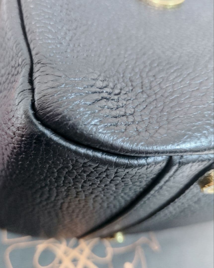 A.D.M.J. トートバッグ シボ革 レザー ゴールド金具 A4収納 ビジネス