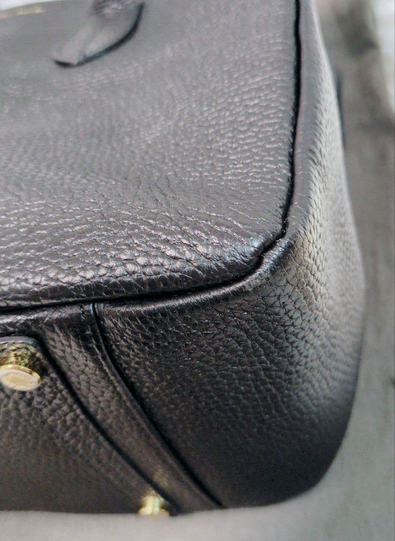 A.D.M.J. トートバッグ シボ革 レザー ゴールド金具 A4収納 ビジネス