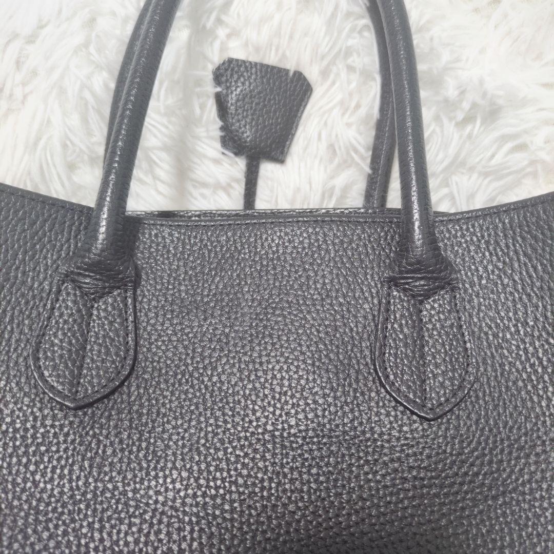 A.D.M.J. トートバッグ シボ革 レザー ゴールド金具 A4収納 ビジネス