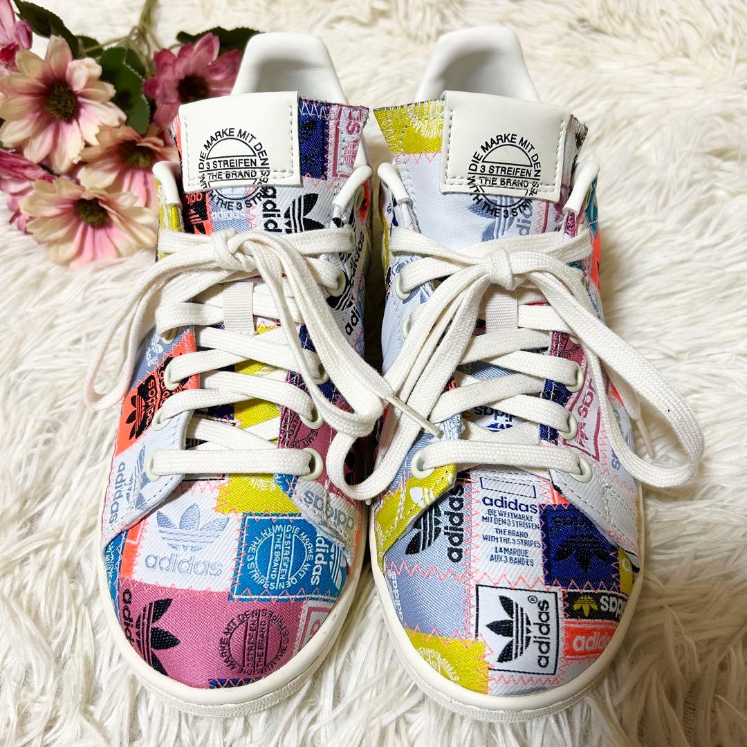 【極美品】アディダス オリジナルス スタン スミス スニーカー 総柄 24cm