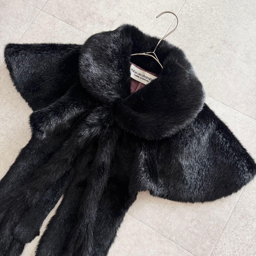 コムデギャルソン　AD2004　つけ襟　丸襟　マフラー　ストール　黒　アクリル