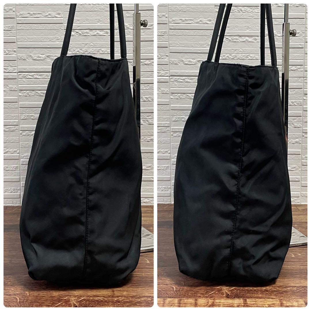 プラダ ナイロン 三角プレートロゴ ショルダー トート バッグ ブラック