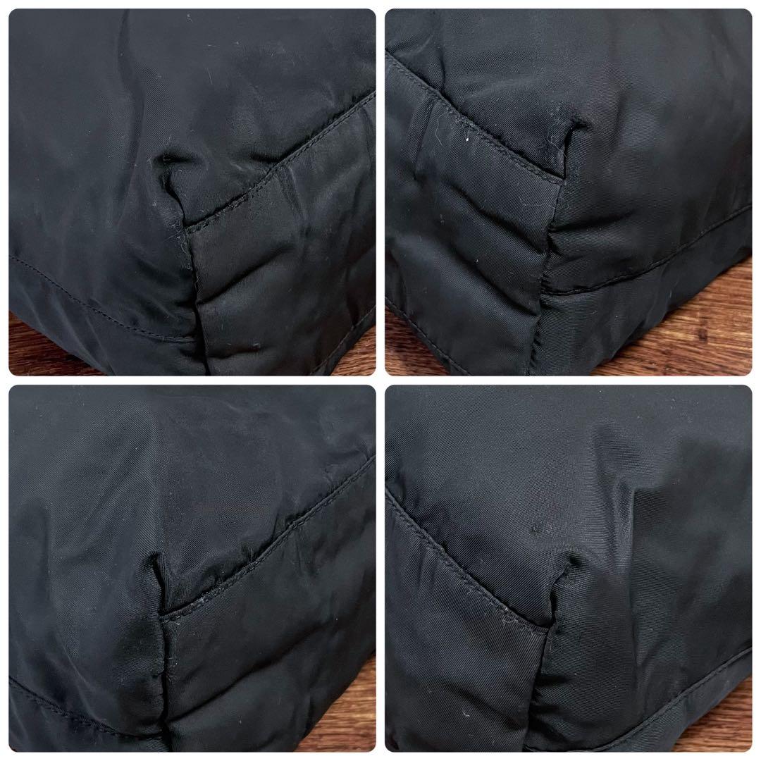 プラダ ナイロン 三角プレートロゴ ショルダー トート バッグ ブラック