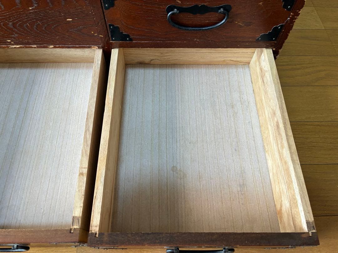 木製 長火鉢 引き出し収納付き 囲炉裏 昭和レトロ 古道具 アンティーク