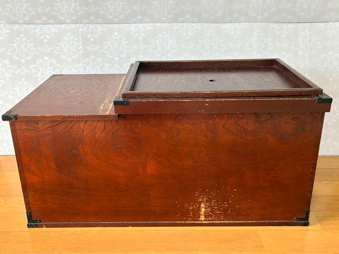 木製 長火鉢 引き出し収納付き 囲炉裏 昭和レトロ 古道具 アンティーク