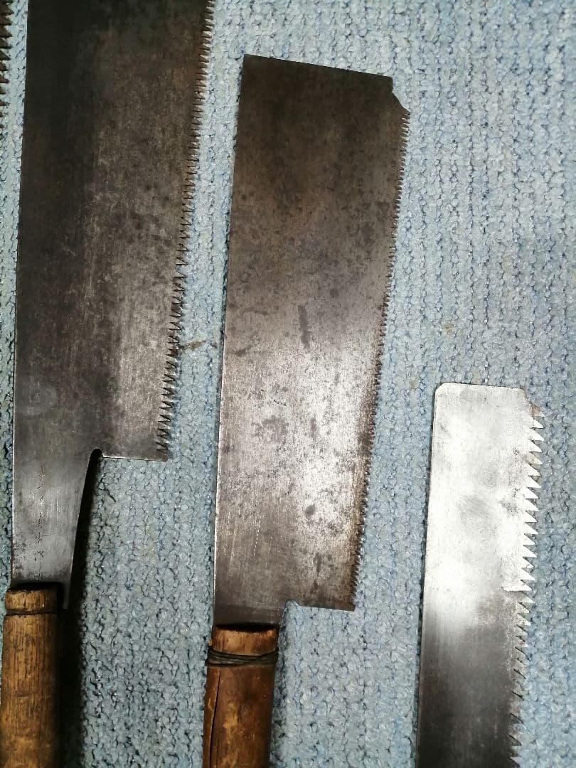 ノコギリ５本セット　本革製釘腰袋付き