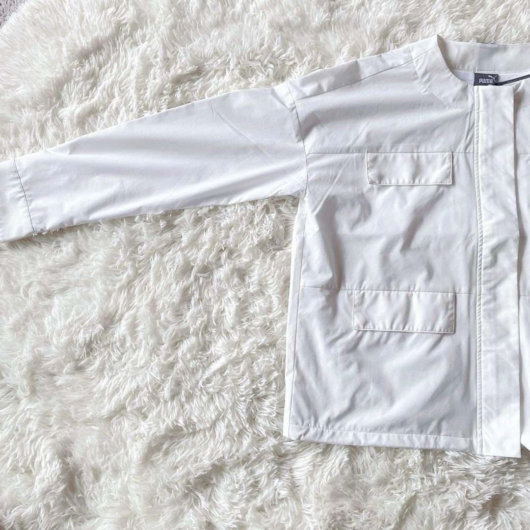 新品PUMA プーマ TEXBRID ゴルフジャケット L 白 ノーカラー