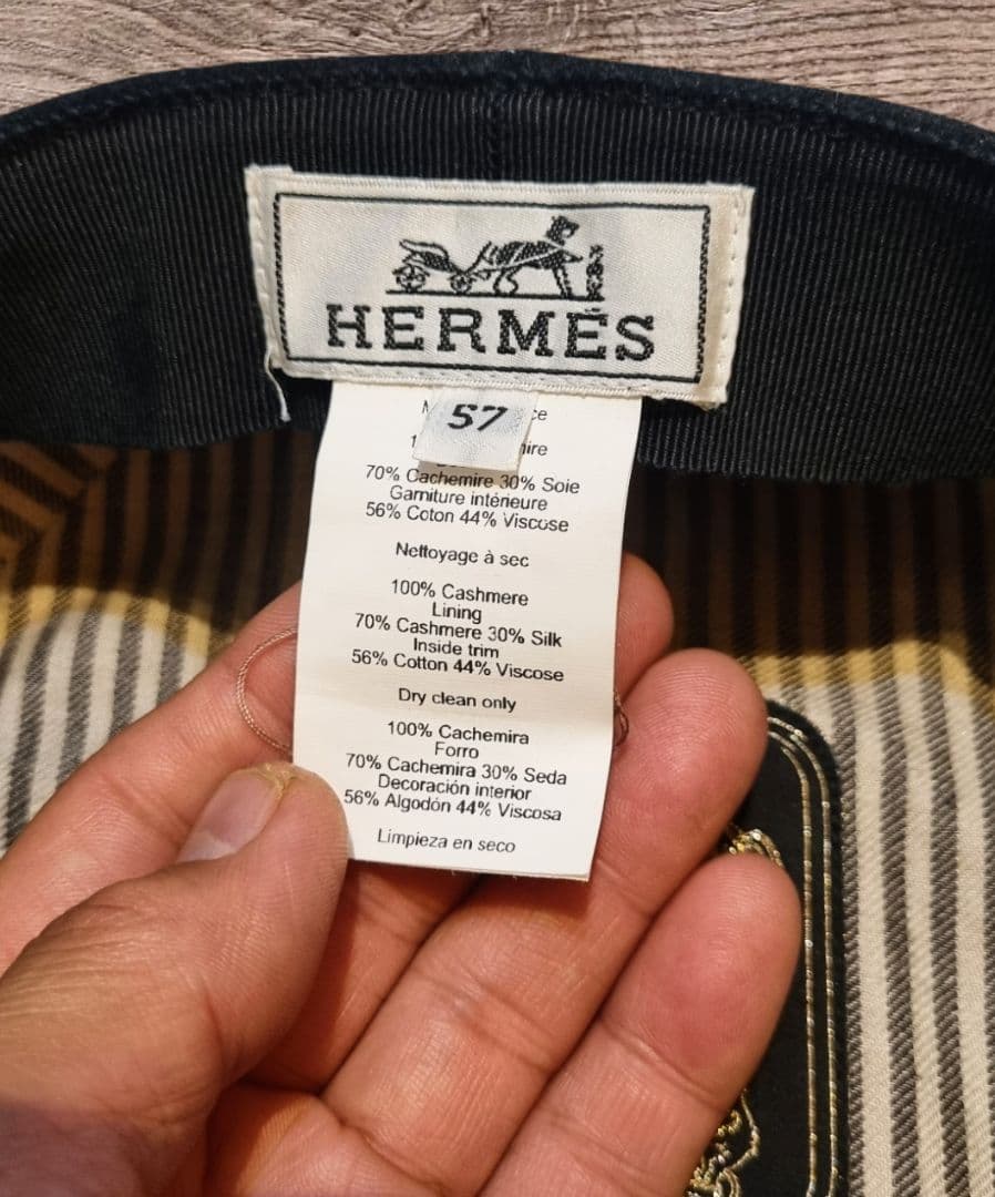 正規品 エルメスジャポンタグ付き ドーヴィル 帽子 黒 金具・ 57 ハット