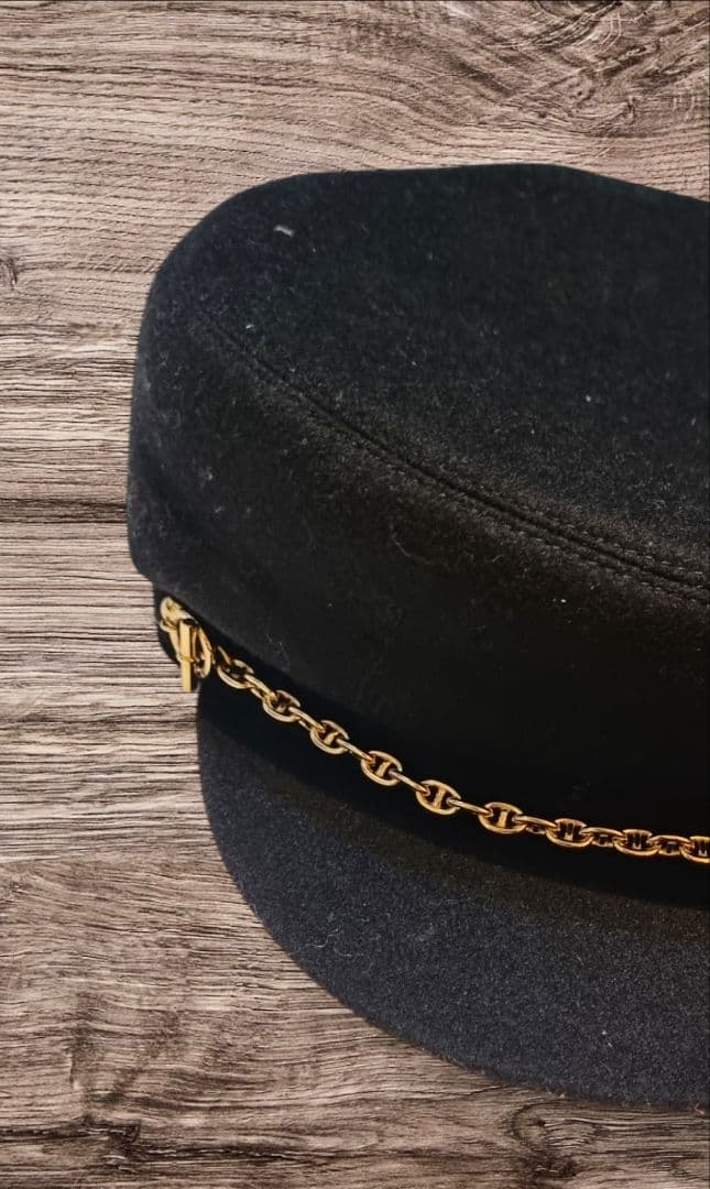 正規品 エルメスジャポンタグ付き ドーヴィル 帽子 黒 金具・ 57 ハット