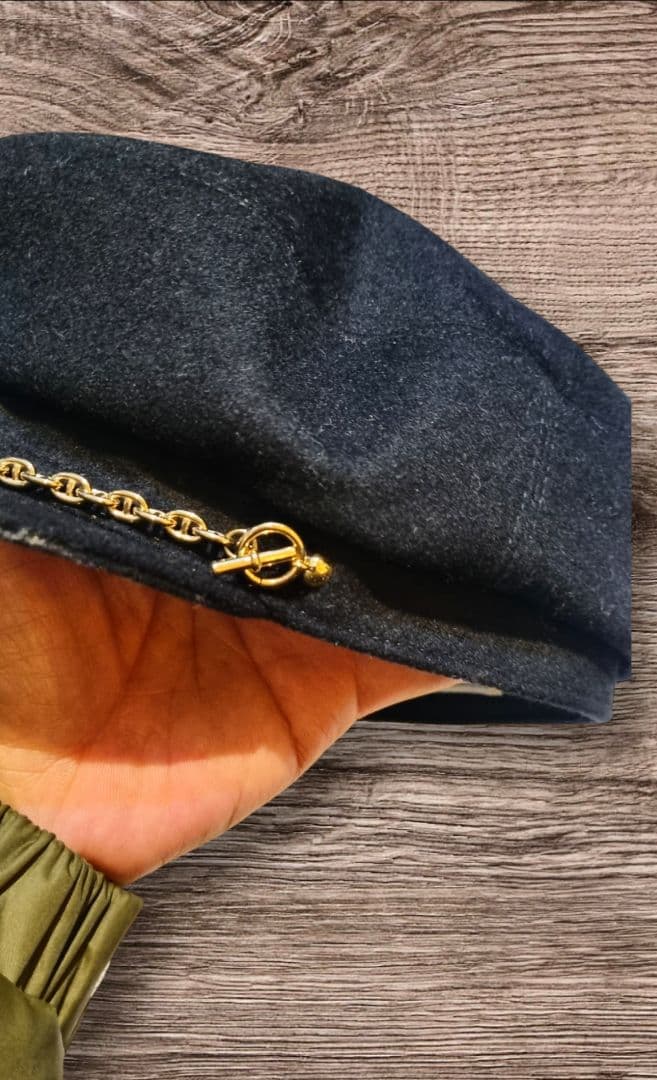 正規品 エルメスジャポンタグ付き ドーヴィル 帽子 黒 金具・ 57 ハット