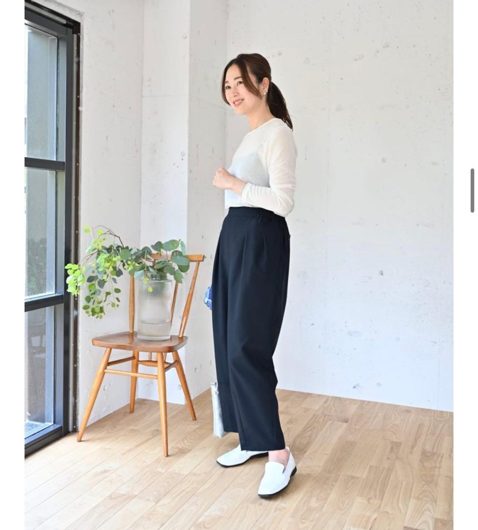 アワーホーム our さらりと快適コクーンパンツ（吸水速乾）ネイビー