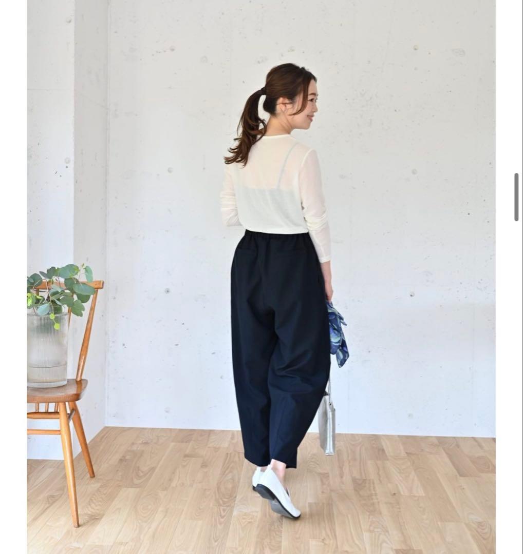 アワーホーム our さらりと快適コクーンパンツ（吸水速乾）ネイビー