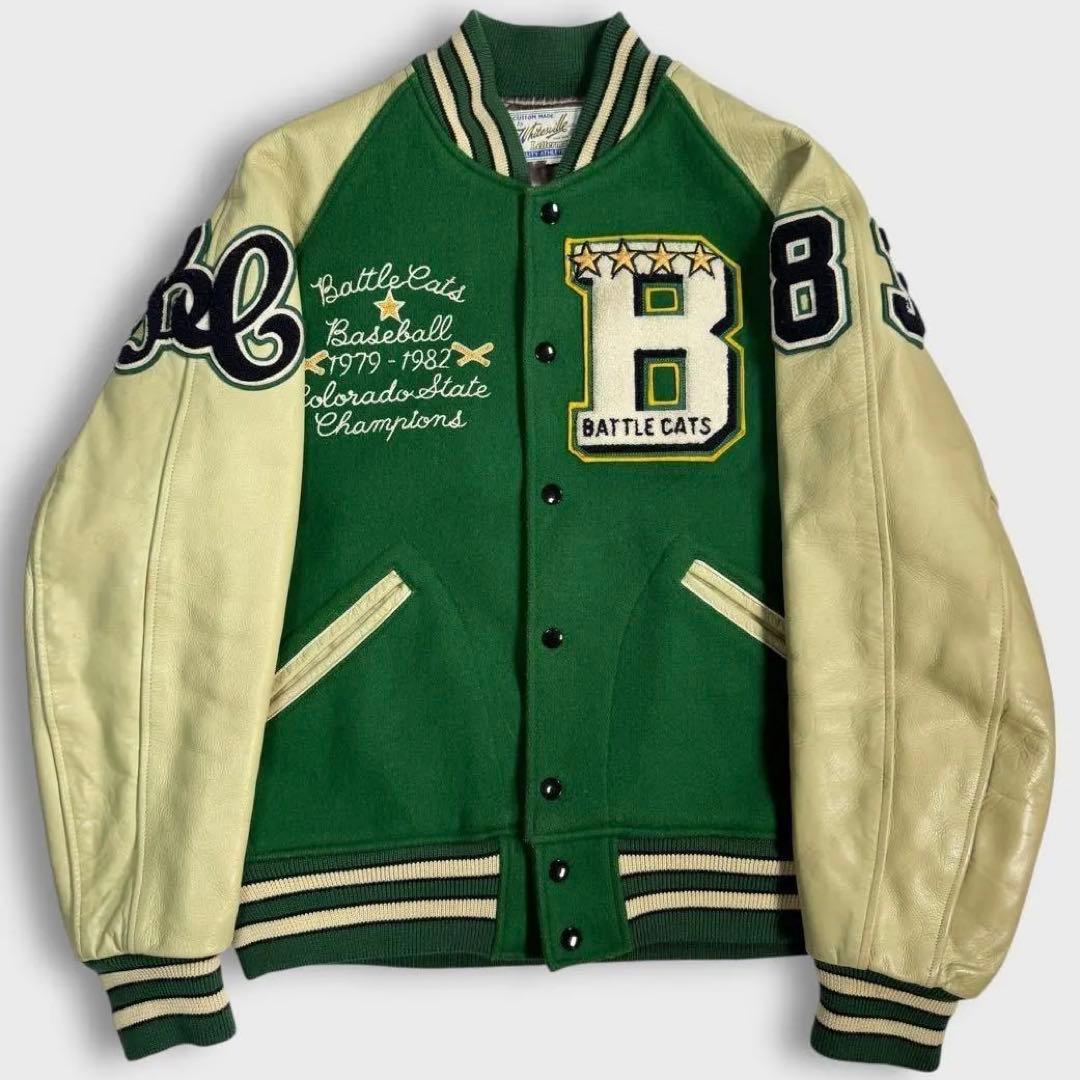 L 40 ホワイツビル スタジャン レザー グリーン 東洋エンタープライズ