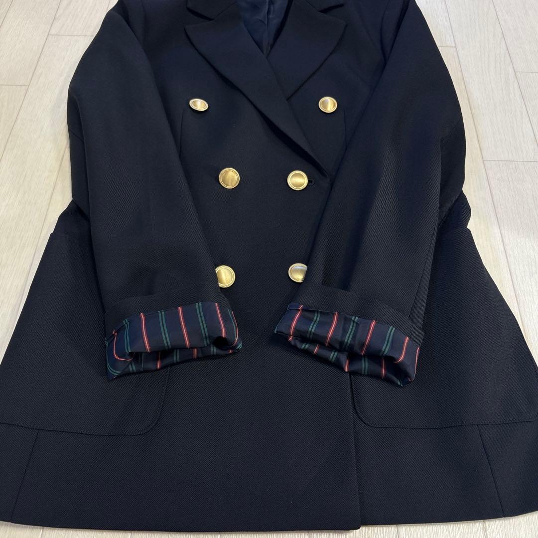 極美品 ANAYI ウールツイルダブル ジャケット 金ボタン ブラック 38
