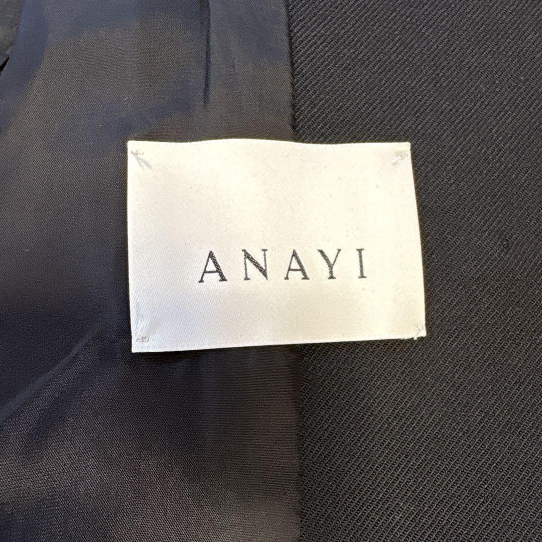 極美品 ANAYI ウールツイルダブル ジャケット 金ボタン ブラック 38