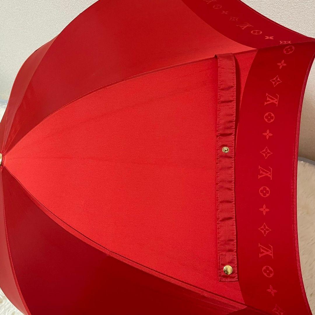 【高級】ルイヴィトン　パラプルュイ　傘　赤