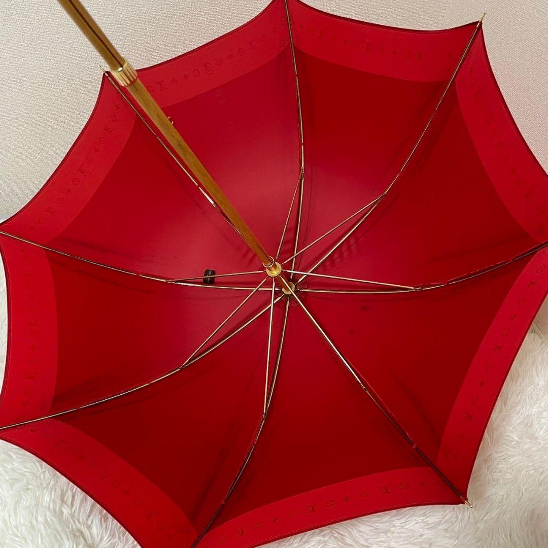 【高級】ルイヴィトン　パラプルュイ　傘　赤