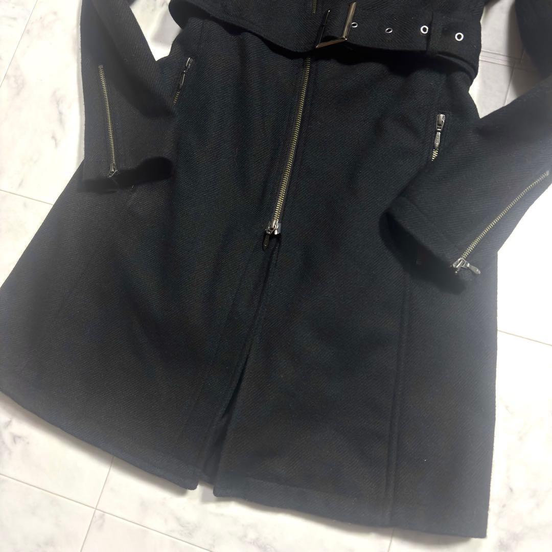 美品✨トルネードマート ウールコート 変形 ロング ベルト付 ブラック L