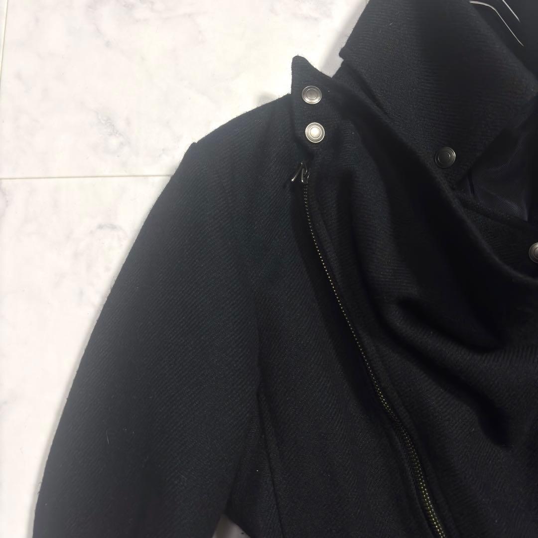 美品✨トルネードマート ウールコート 変形 ロング ベルト付 ブラック L