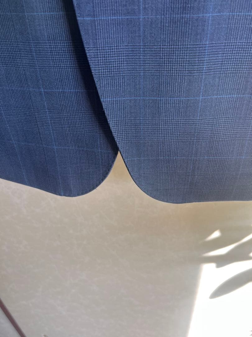 オンリー　ネイビーチェック柄 ビジネススーツ値下げ！