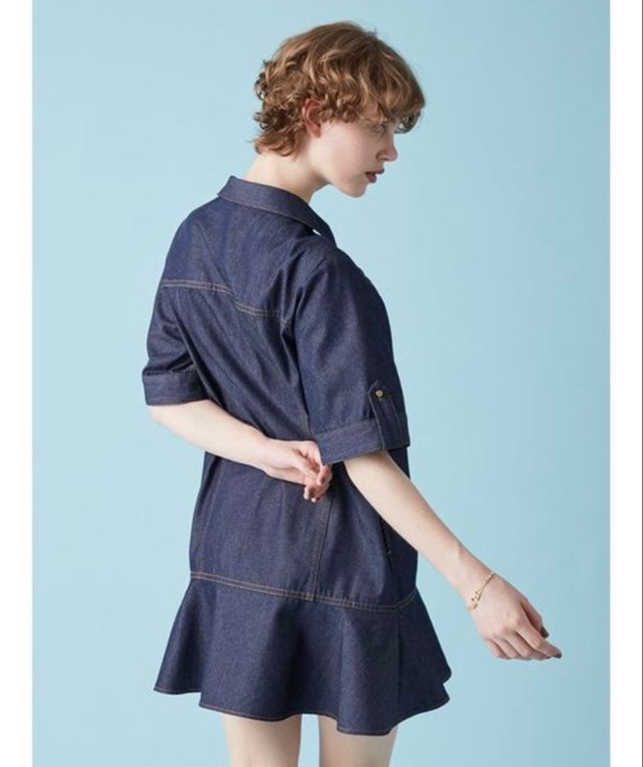 FURFUR レースアップミニワンピース