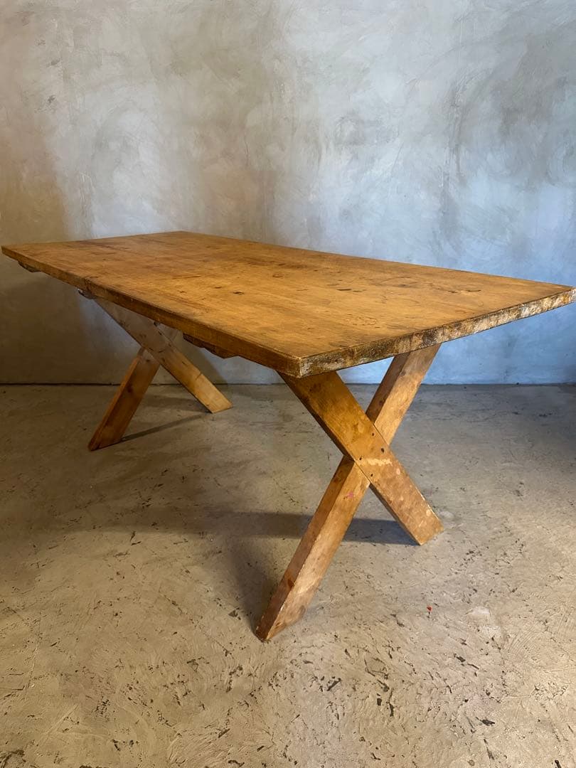 【東京都23区配送無料】ビンテージ　テーブル　作業台　什器　陳列棚　プリミティブ