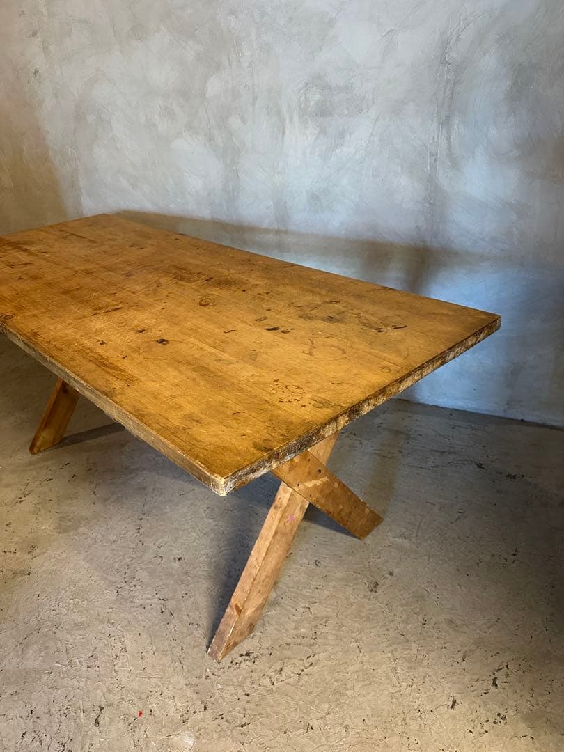 【東京都23区配送無料】ビンテージ　テーブル　作業台　什器　陳列棚　プリミティブ