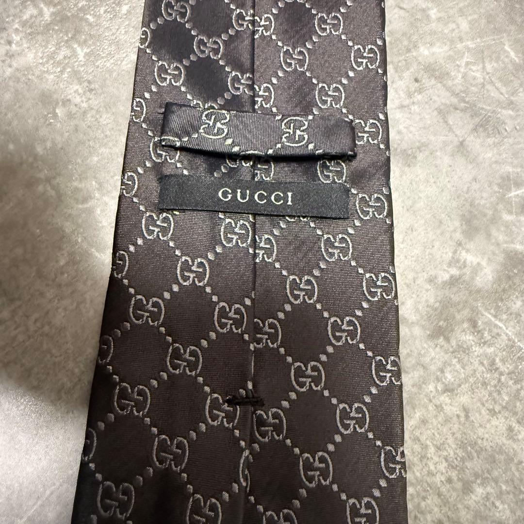 【✨極美品✨】GUCCI グッチ ネクタイ インターロッキング ブラック シルク