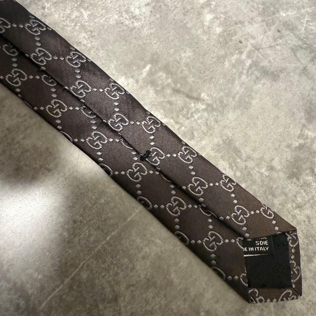 【✨極美品✨】GUCCI グッチ ネクタイ インターロッキング ブラック シルク