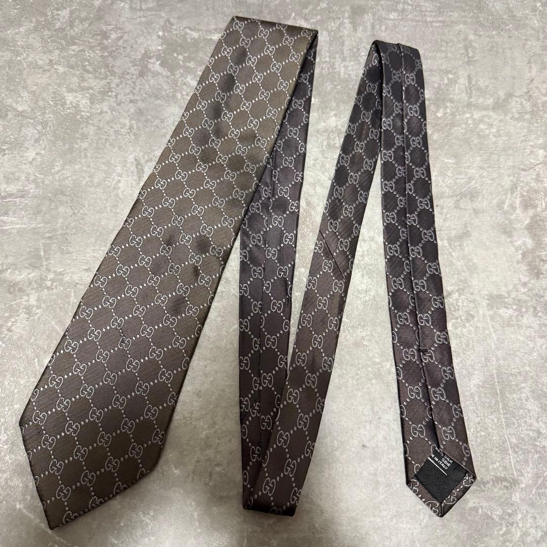 【✨極美品✨】GUCCI グッチ ネクタイ インターロッキング ブラック シルク