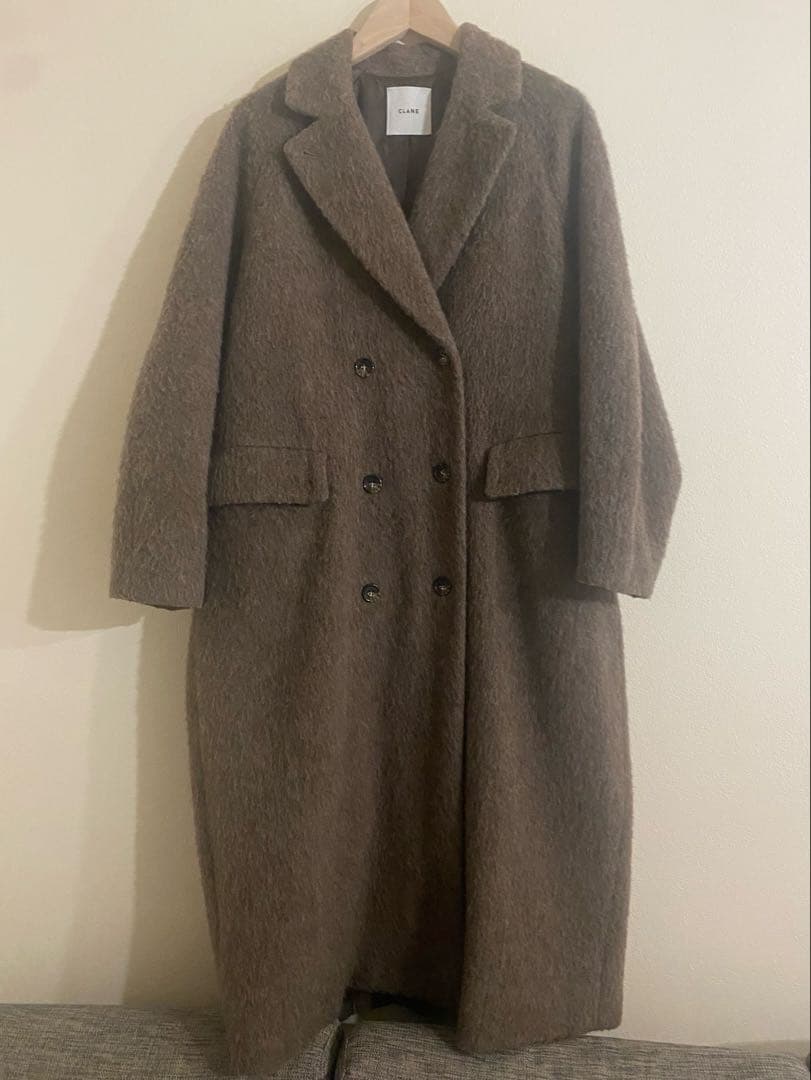 【CLANE】ダブルウールロングコート ブラウン サイズ0