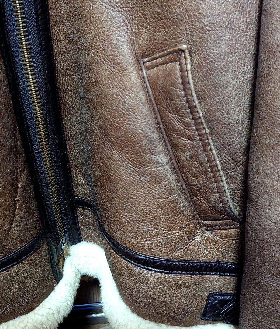 【中古】フライトジャケットL 羊革BRW/B-3韓国製