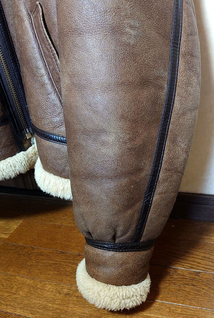 【中古】フライトジャケットL 羊革BRW/B-3韓国製