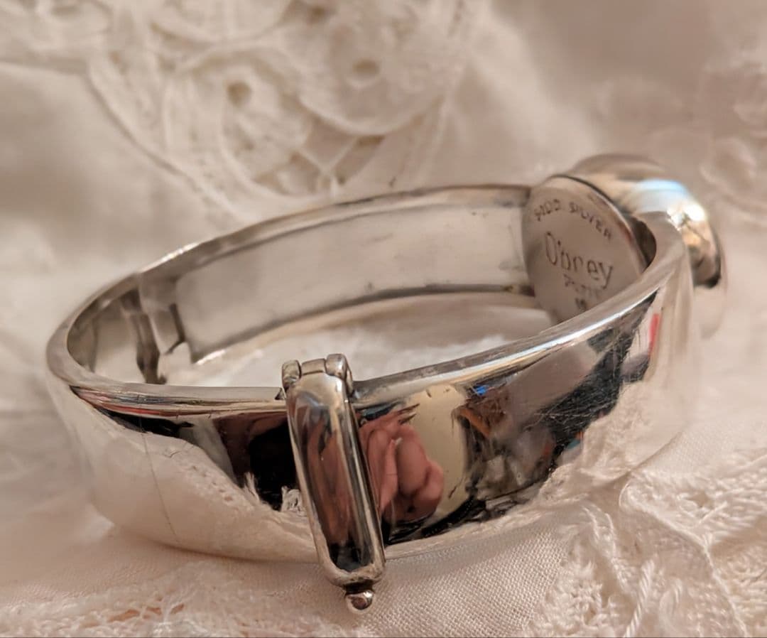 Obrey ソリッドシルバー 手巻き時計♠️2針♠️フランス製♠️銀♠️バングル