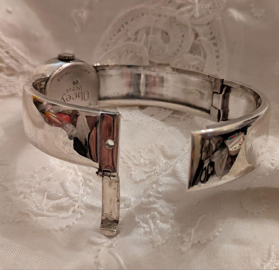 Obrey ソリッドシルバー 手巻き時計♠️2針♠️フランス製♠️銀♠️バングル