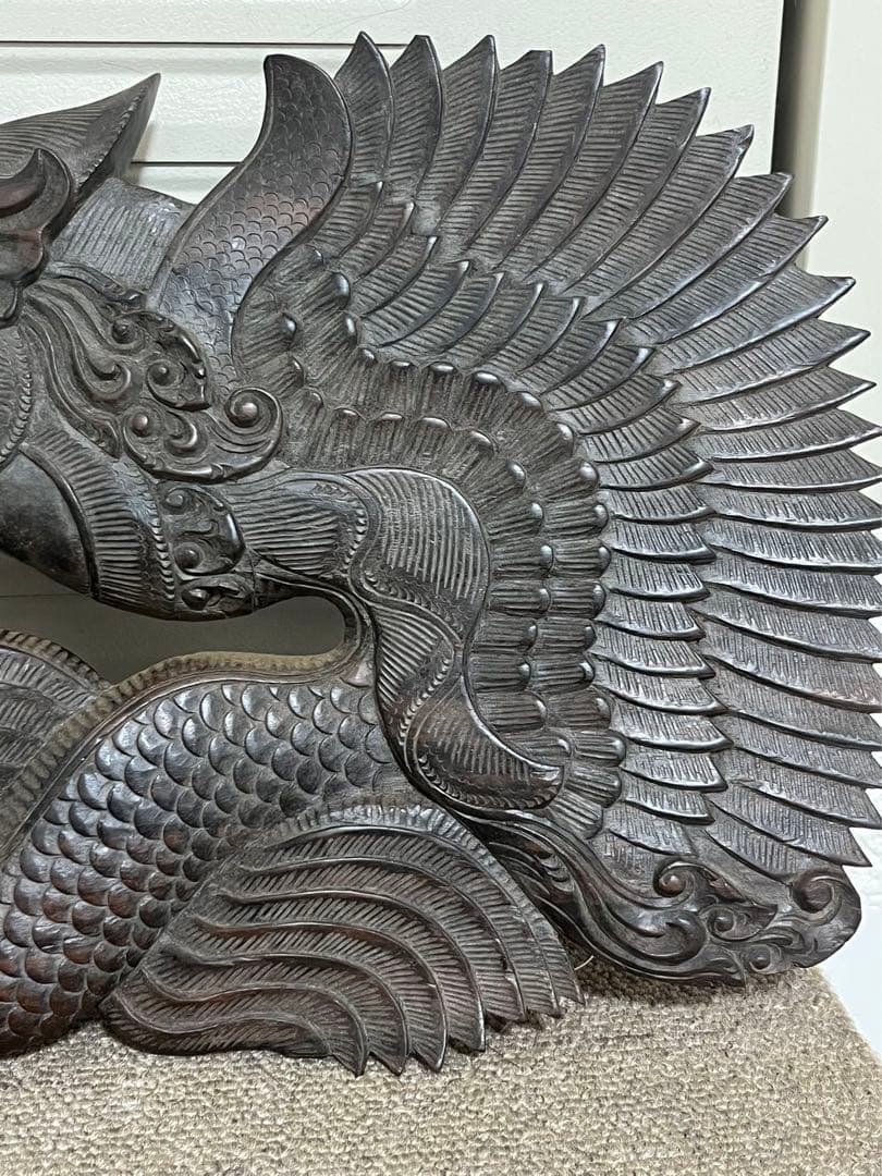 木製 龍の置物 木彫り/木工工芸/東洋彫刻/置物/飾物/干支/龍/辰/辰年/玄関