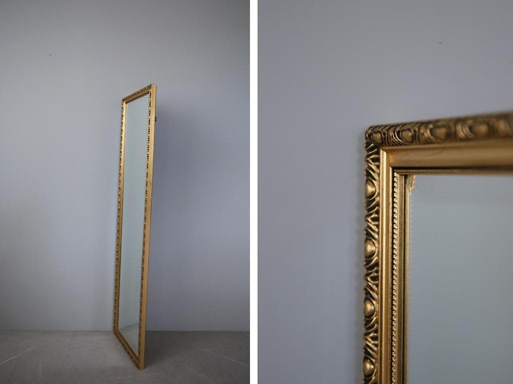 英国アンティークゴールドフレームミラー/壁掛け鏡ウォールミラー(79-114)