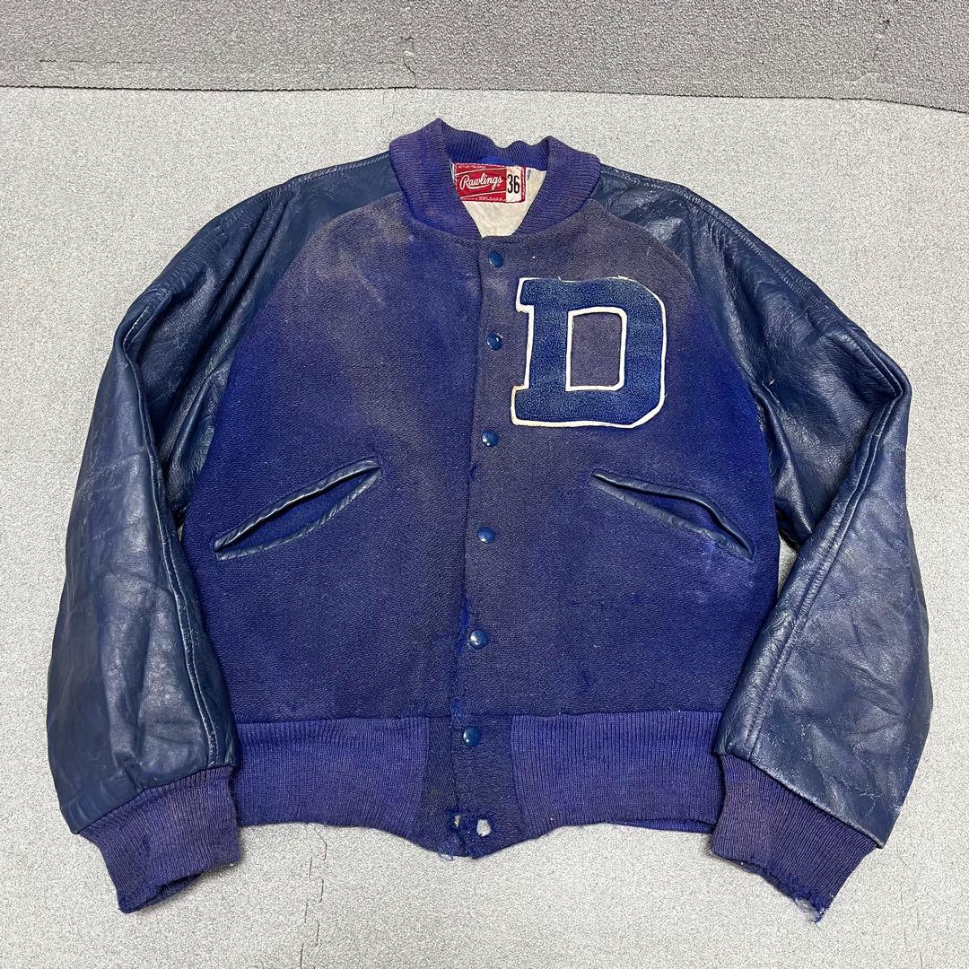 276 Rawlings Dレタード/USA製 レザー切替 36表記 フェード