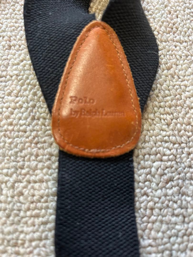 ポロラルフローレン ヴィンテージ Y型 ボタン式 サスペンダー ブラック