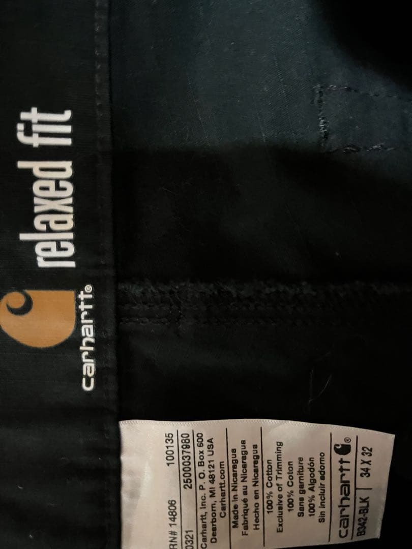 Carhartt カーハート ダブルニーカーゴパンツワークパンツ ブラックW34
