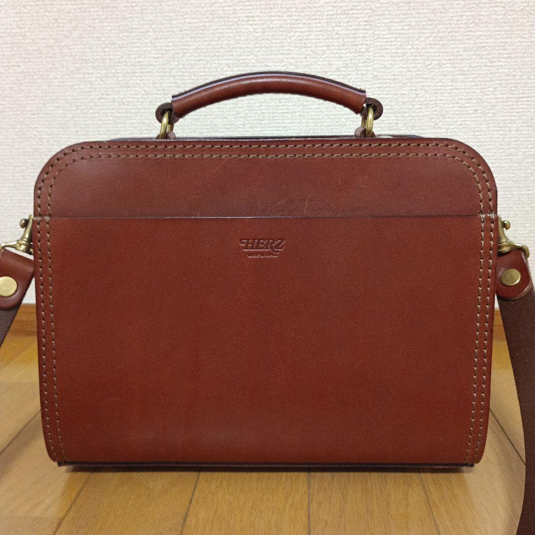 HERZ ダブルステッチ2wayショルダー チョコ