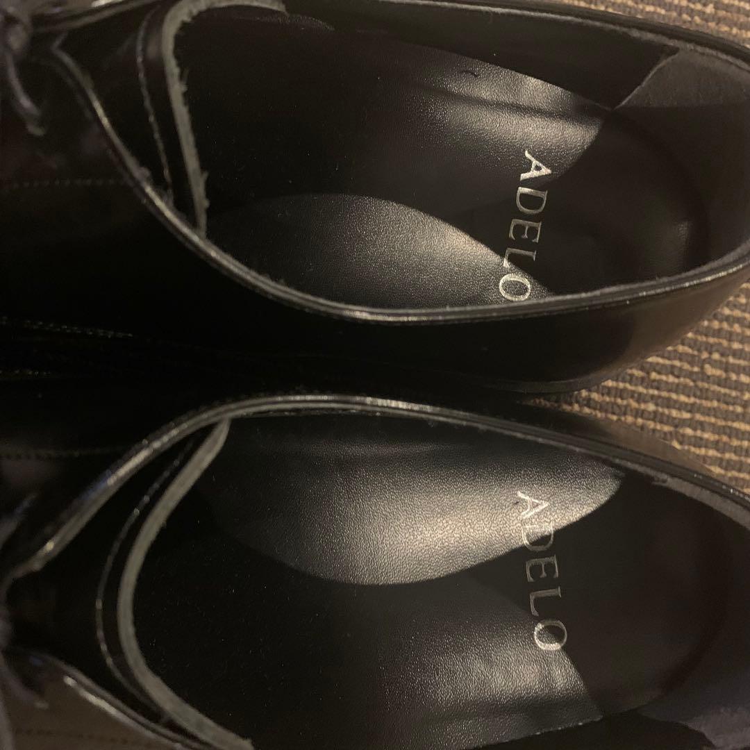 未使用級 アデロ 6cmUP シークレットシューズ ラウンドトゥ 27cm