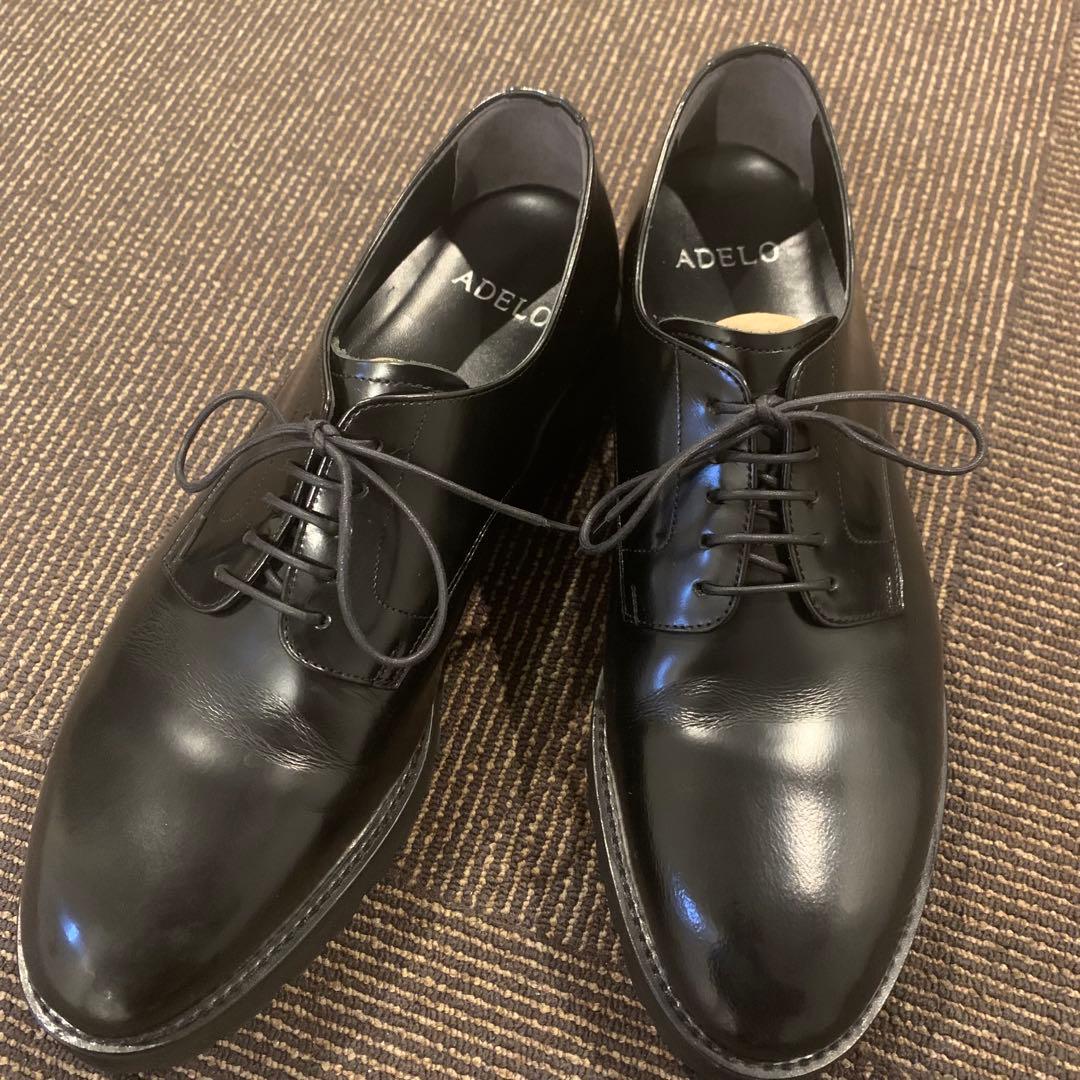 未使用級 アデロ 6cmUP シークレットシューズ ラウンドトゥ 27cm