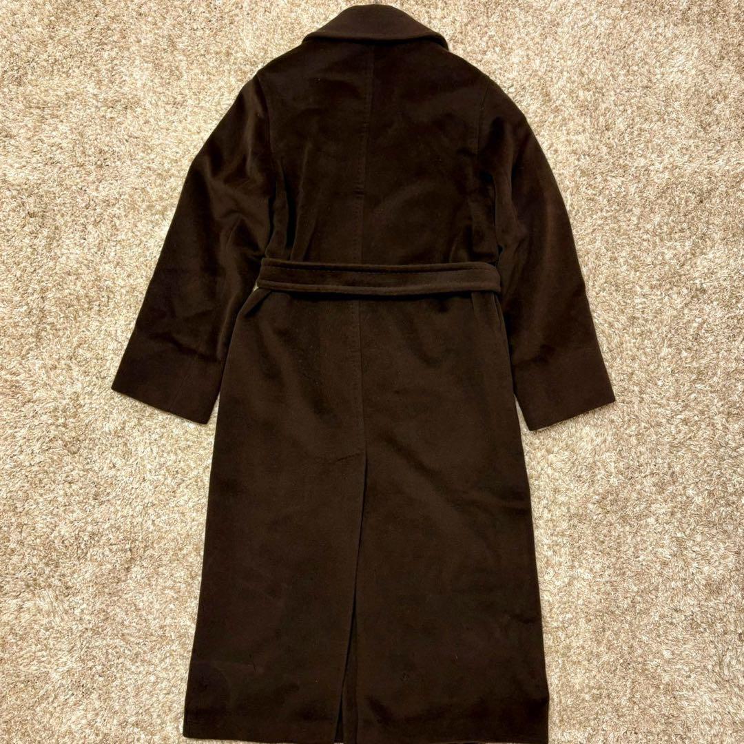 マックスマーラ ダブル チェスターコート マキシ丈 ベルト 銀タグ 40 L 茶