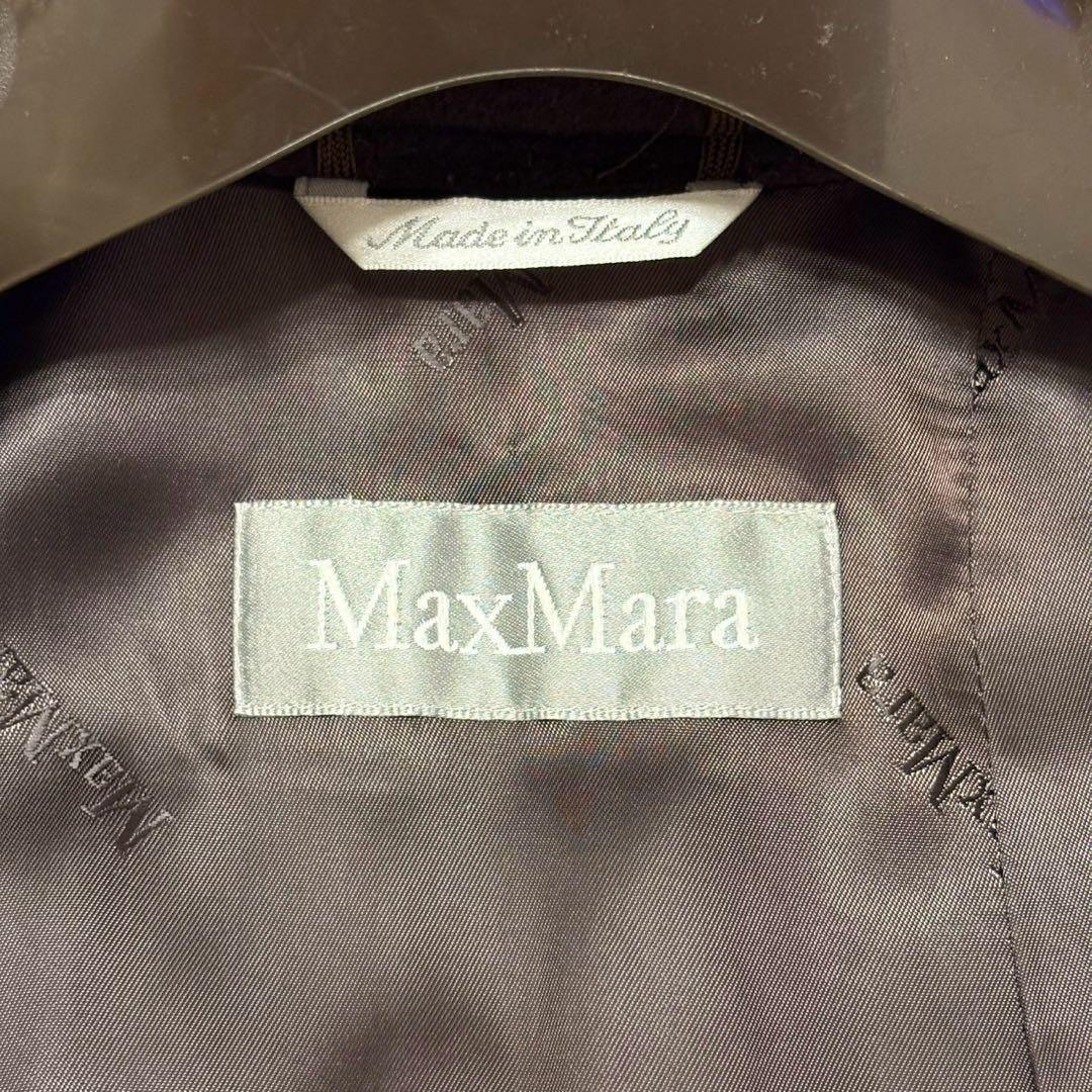 マックスマーラ ダブル チェスターコート マキシ丈 ベルト 銀タグ 40 L 茶