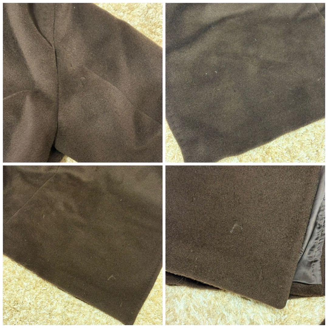 マックスマーラ ダブル チェスターコート マキシ丈 ベルト 銀タグ 40 L 茶