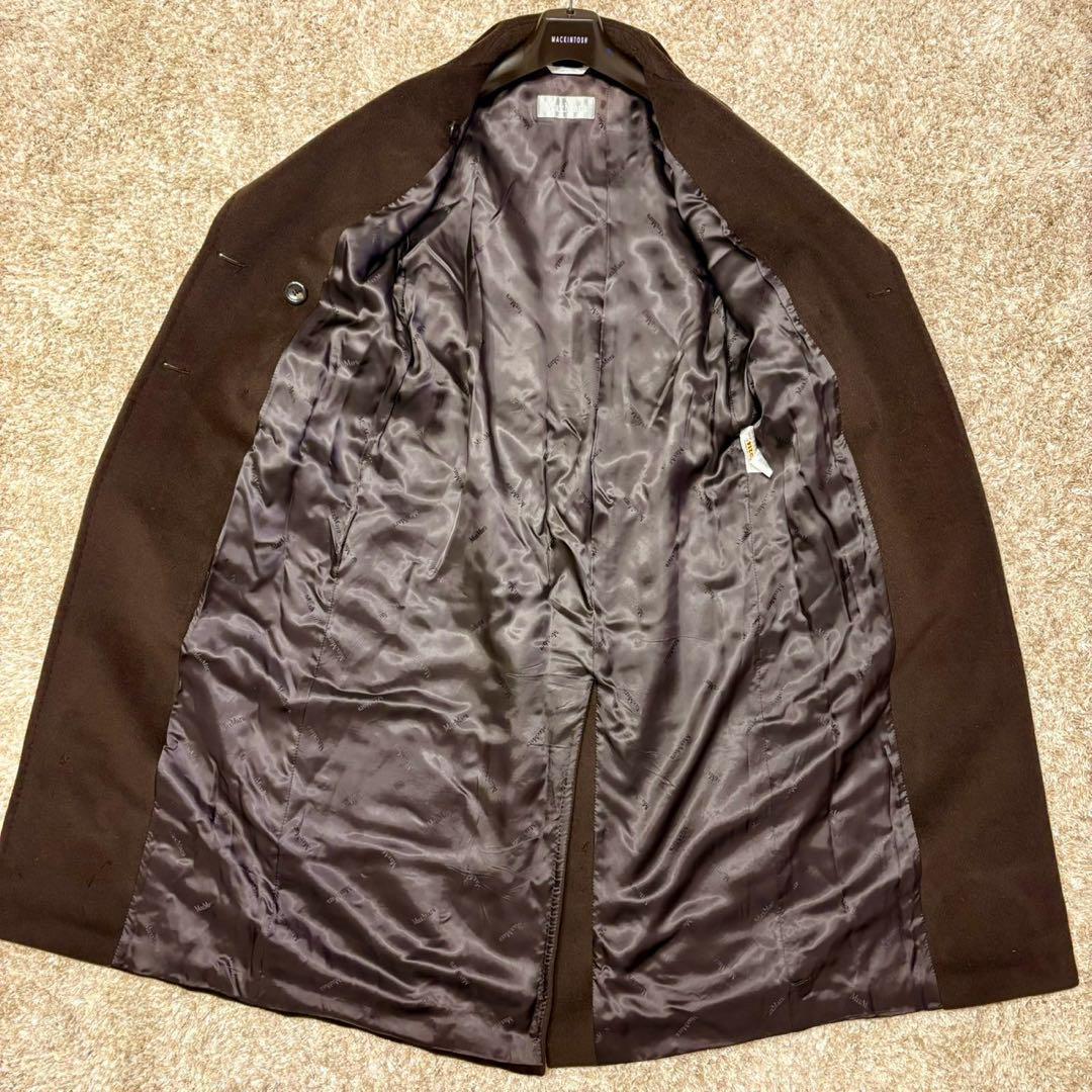 マックスマーラ ダブル チェスターコート マキシ丈 ベルト 銀タグ 40 L 茶